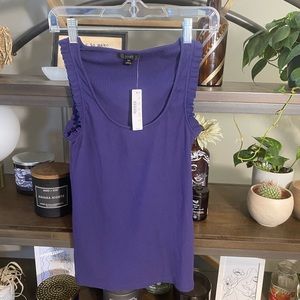 J. Crew purple ruffled tank top